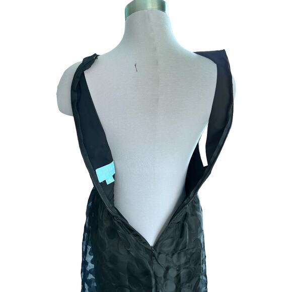 Cece BY Cynthia Steffe Racer Back Black Pleated Midi Dress Marked 2 Fits Size 4 - Picture 5 of 11